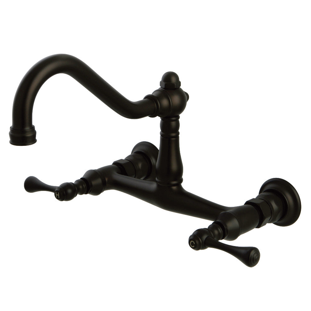 Kingston Brass KS3245BL Wall Mount Bathroom Faucet, Oil Rubbed Bronze - BNGBath