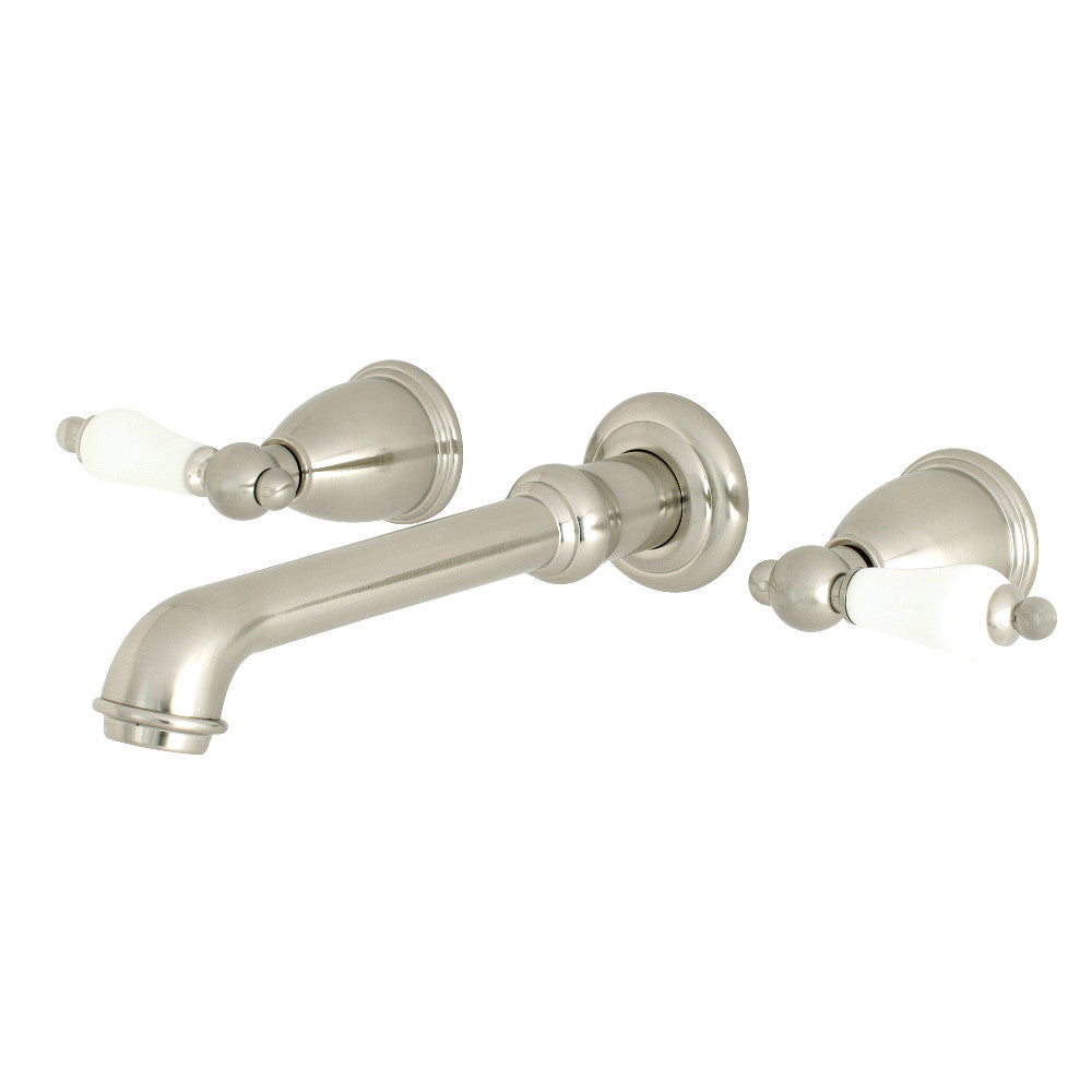 Kingston Brass KS7128PL Two-Handle Wall Mount Bathroom Faucet, Brushed Nickel - BNGBath