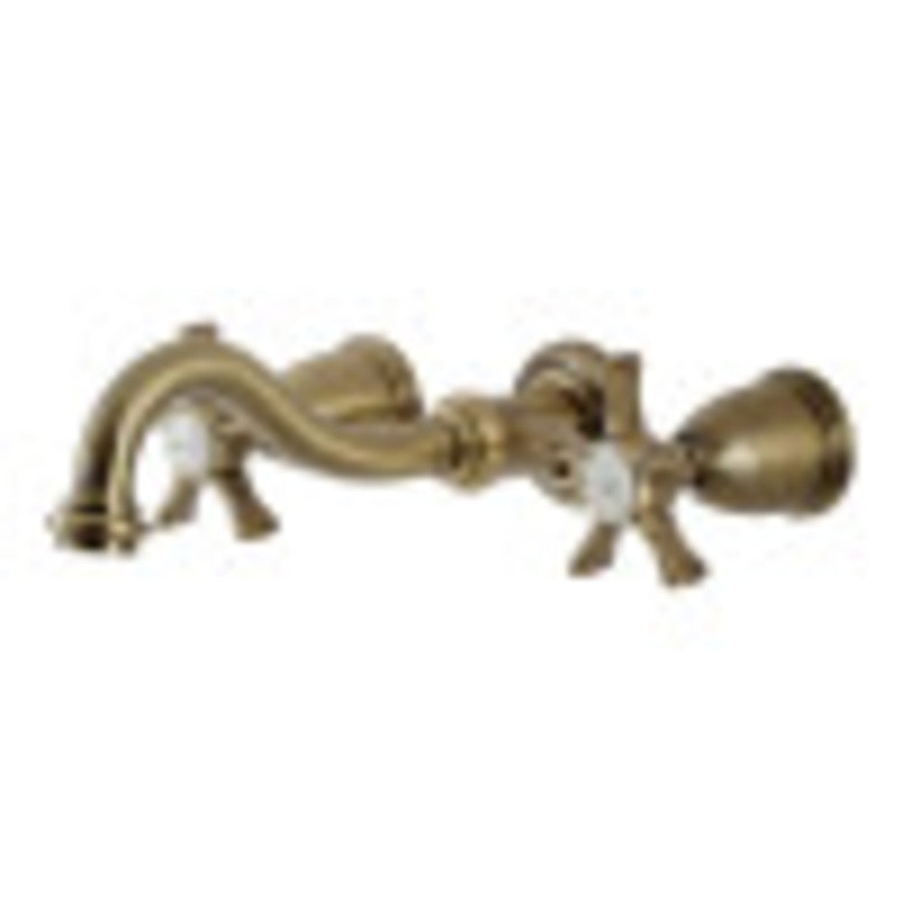 Kingston Brass KS3023NX Hamilton Two-Handle Wall Mount Tub Faucet, Antique Brass - BNGBath