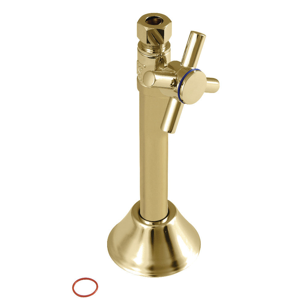 Kingston Brass CC83252DX Concord 1/2" Sweat x 3/8" O.D. Comp Straight Shut Off Valve with 5" Extension, Polished Brass - BNGBath