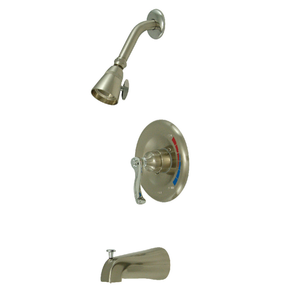 Kingston Brass KB8637FLT Tub and Shower Trim Only for KB8637FL, Brushed Nickel/Polished Chrome - BNGBath