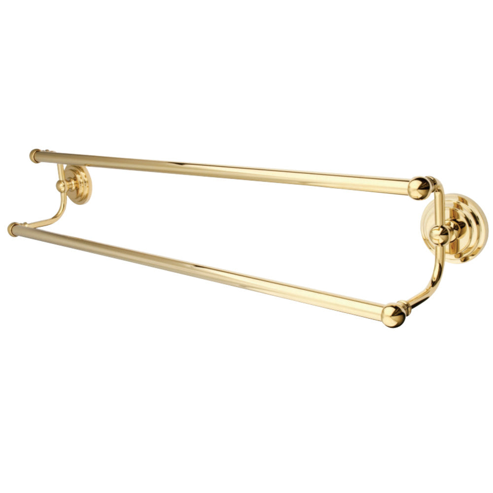 Kingston Brass BA2713PB Milano 24" Dual Towel Bar, Polished Brass - BNGBath