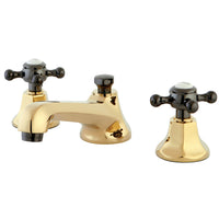 Thumbnail for Kingston Brass NS4466BX Widespread Bathroom Faucet, Polished Brass/Black Stainless Steel - BNGBath