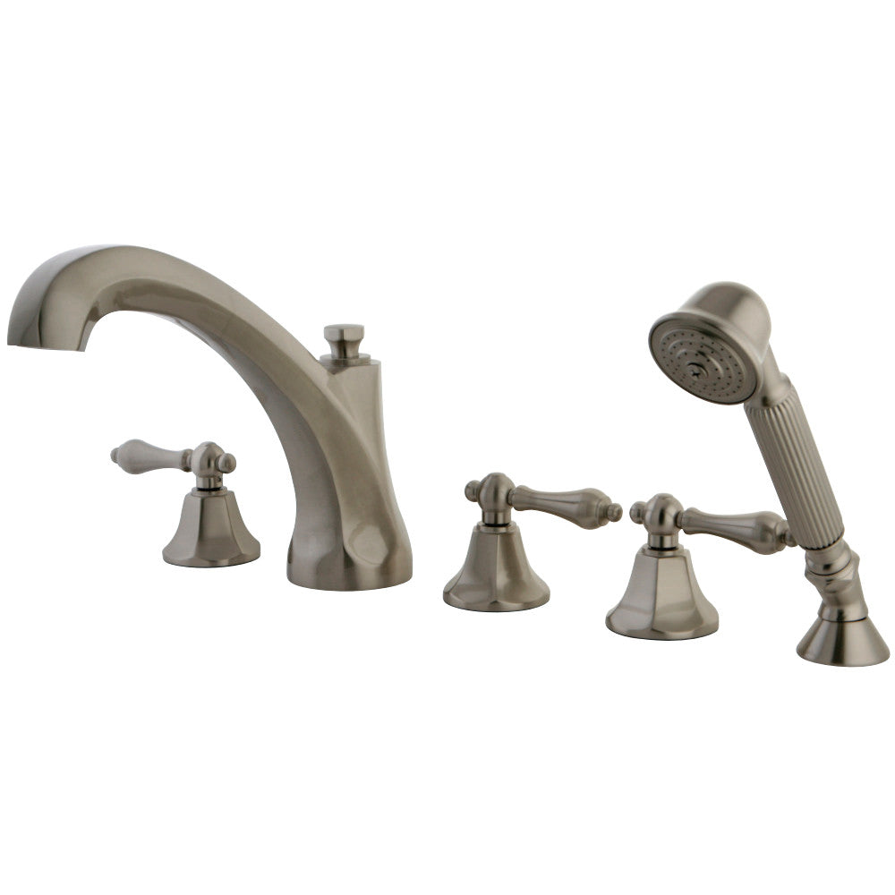 Kingston Brass KS43285AL Metropolitan Roman Tub Faucet with Hand Shower, Brushed Nickel - BNGBath