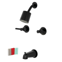 Thumbnail for Kingston Brass KBX8140DKL Kaiser Two-Handle Tub and Shower Faucet, Matte Black - BNGBath