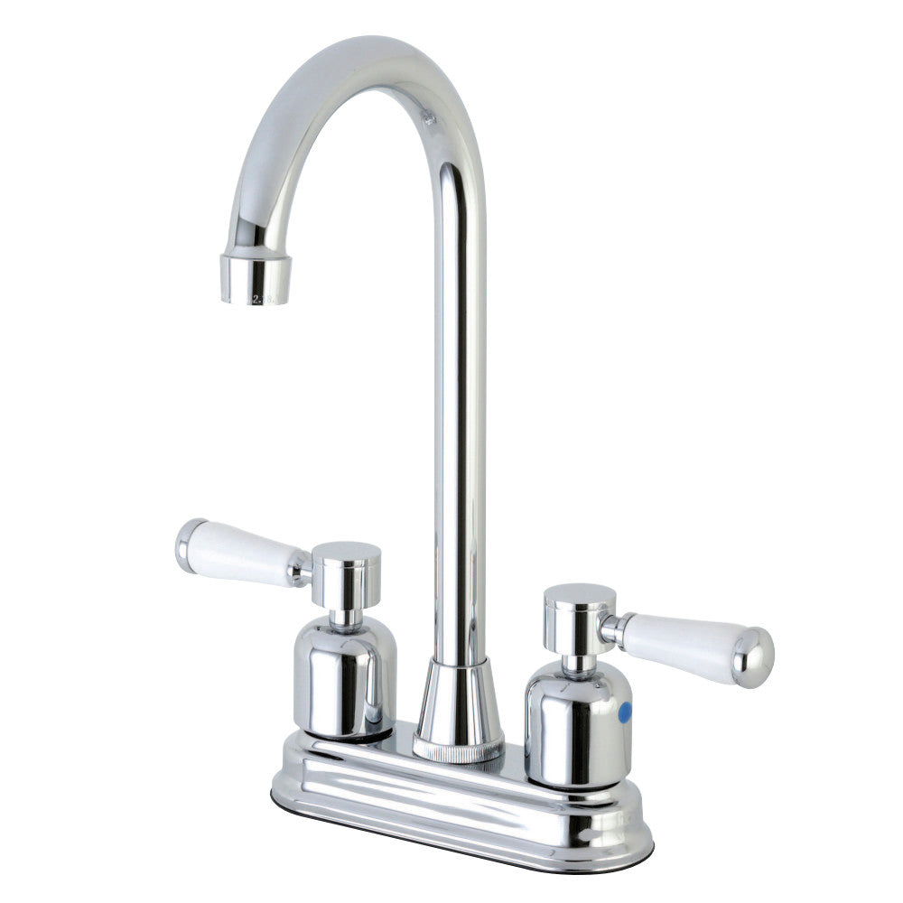 Kingston Brass Paris FB491DPL 4" Centerset High-Arch Spout Bar Faucet, Polished Chrome - BNGBath