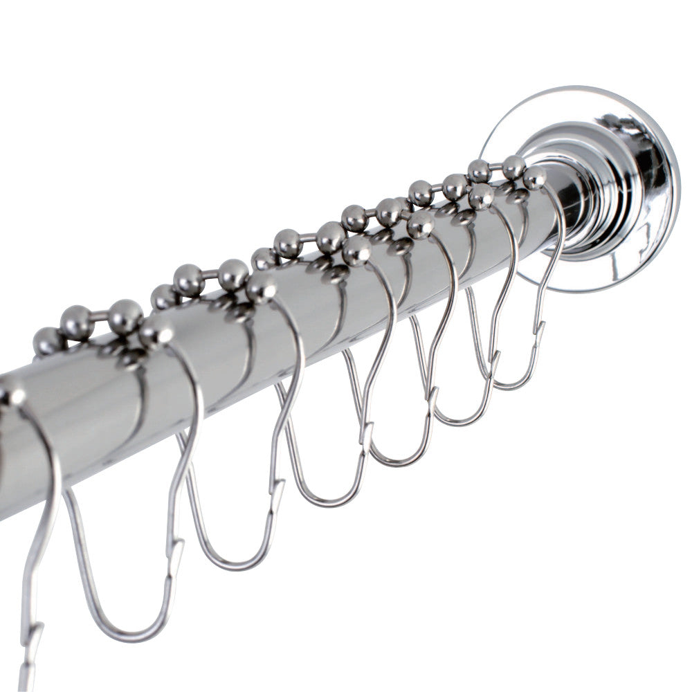 Kingston Brass SCC3111 Adjustable Shower Rod and Shower Ring Set, Polished Chrome - BNGBath