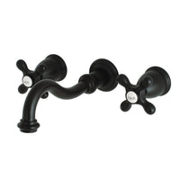 Thumbnail for Kingston Brass KS3020AX Restoration Two-Handle Wall Mount Tub Faucet, Matte Black - BNGBath