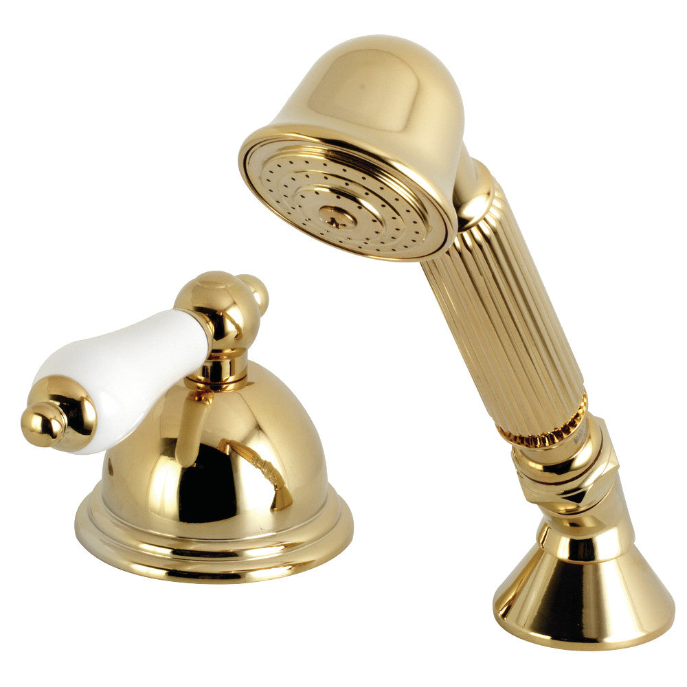 Kingston Brass KSK3352PLTR Transfer Valve Set for Roman Tub Filler, Polished Brass - BNGBath