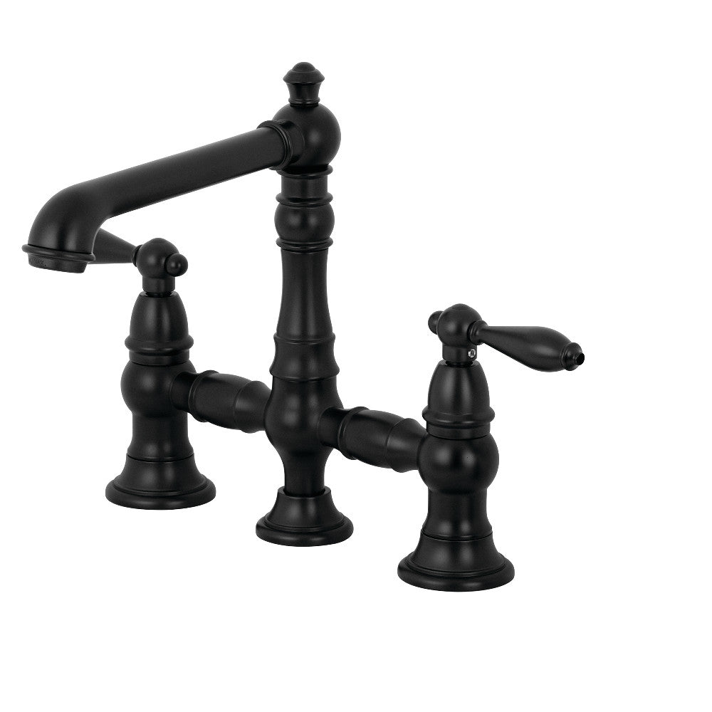 Kingston Brass KS7270ALBS Kitchen Faucet with Side Sprayer, Matte Black - BNGBath