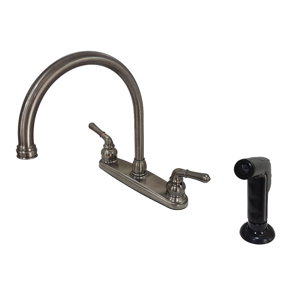 Kingston Brass KB7900SP Magellan 8-Inch Centerset Kitchen Faucet, Black Stainless - BNGBath