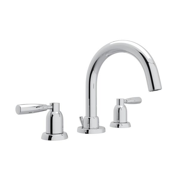 Perrin & Rowe Holborn 3-Hole Tubular C-Spout Widespread Bathroom Faucet - BNGBath