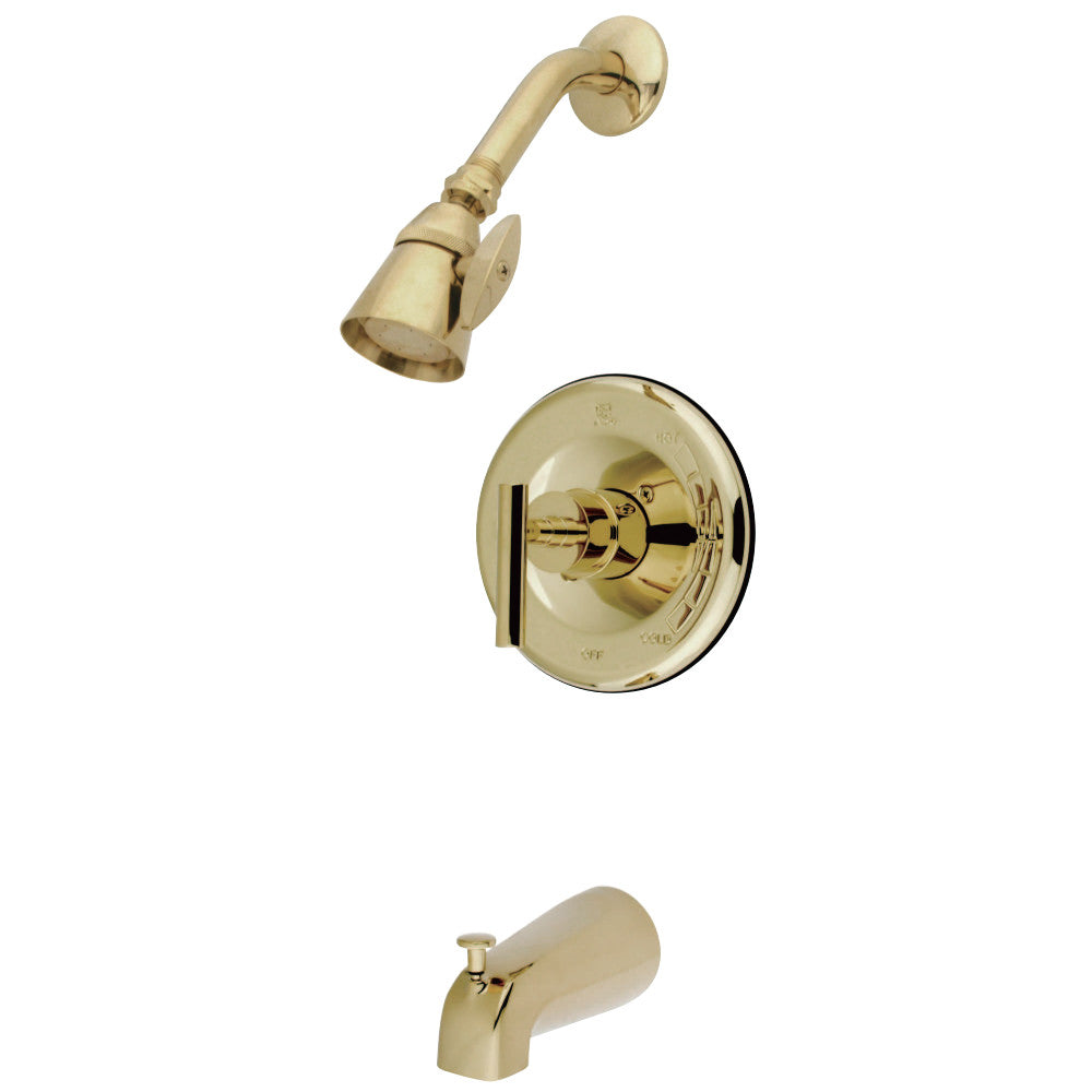 Kingston Brass KB6632CML Manhattan Single-Handle Tub and Shower Faucet, Polished Brass - BNGBath