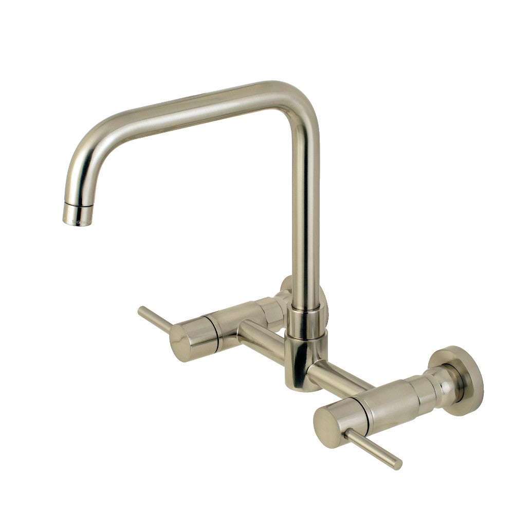 Kingston Brass Concord 8-Inch Centerset Wall Mount Kitchen Faucet, Brushed Nickel - BNGBath