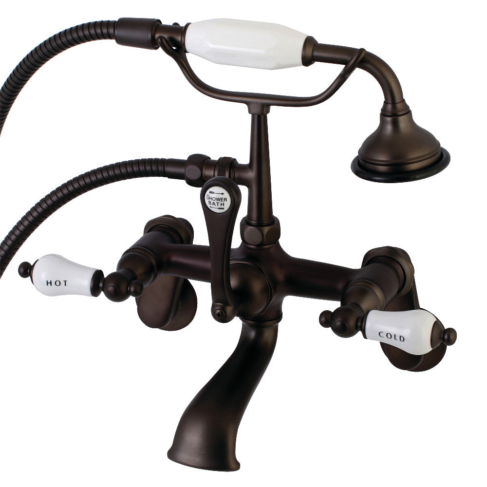 Kingston Brass AE53T5 Aqua Vintage 2-Handle Wall Mount Tub Faucet, Oil Rubbed Bronze - BNGBath