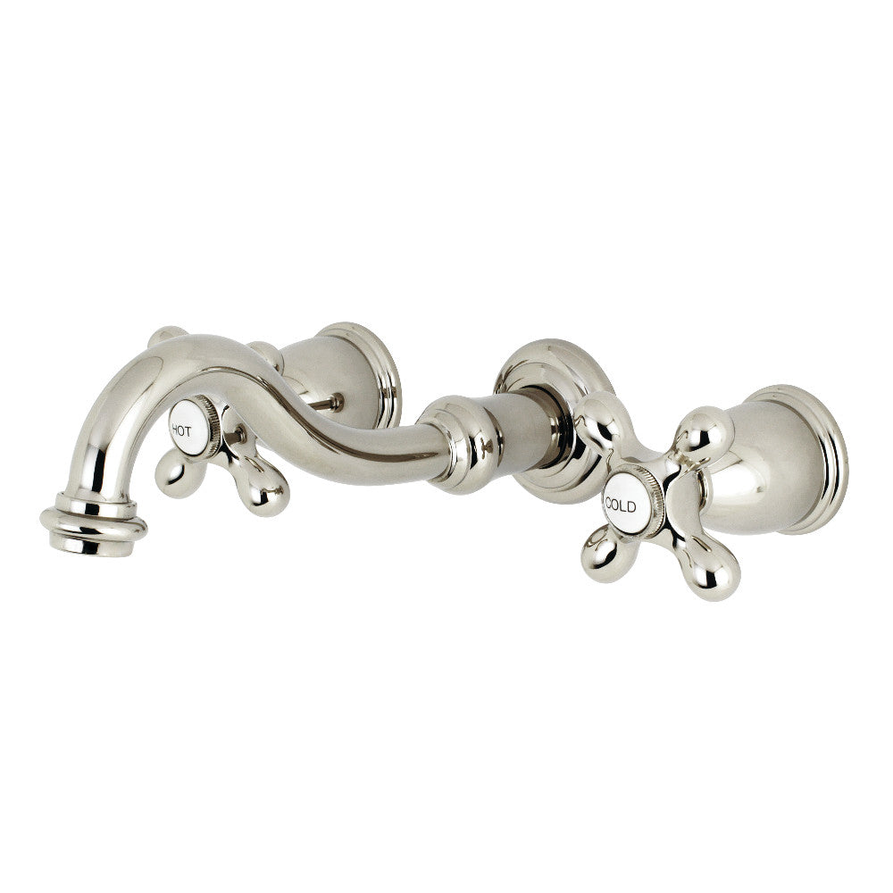 Kingston Brass KS3026AX Restoration Two-Handle Wall Mount Tub Faucet, Polished Nickel - BNGBath