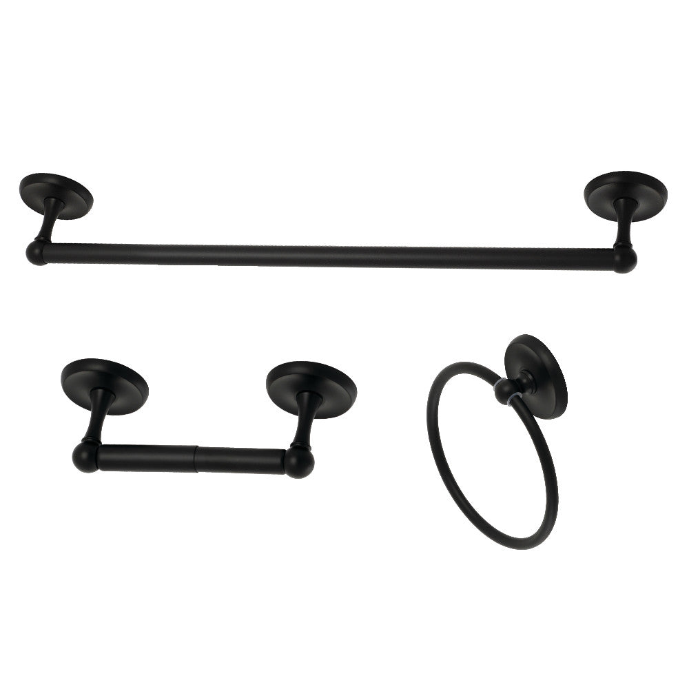 Kingston Brass BAK31248MB Victorian 3-Piece Bathroom Accessory Set, Matte Black - BNGBath