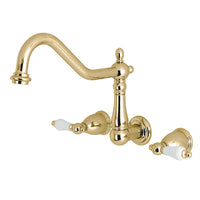 Thumbnail for Kingston Brass KS1282PL Wall Mount Kitchen Faucet, Polished Brass - BNGBath