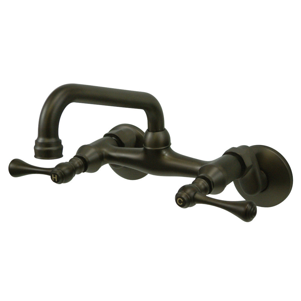 Kingston Brass KS313ORB Kingston Two Handle Wall Mount Kitchen Faucet, Oil Rubbed Bronze - BNGBath