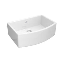 Thumbnail for Shaws Classic Waterside Single Bowl Bowed Farmhouse Apron Front Fireclay Kitchen Sink - BNGBath