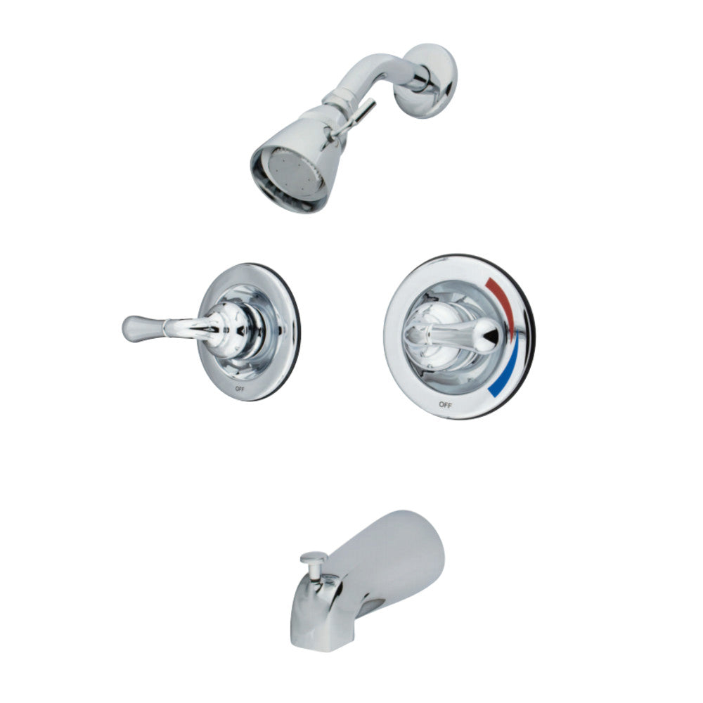 Kingston Brass GKB671 Water Saving Magellan Tub & Shower Faucet with Pressure Balanced Valve, Polished Chrome - BNGBath