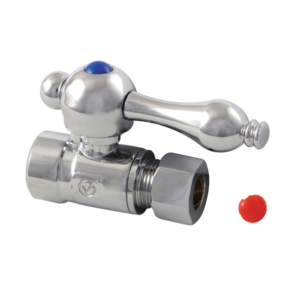 Kingston Brass CC43251 1/2" Sweat X 3/8" O.D. Comp Straight Shut-Off Valve, Polished Chrome - BNGBath