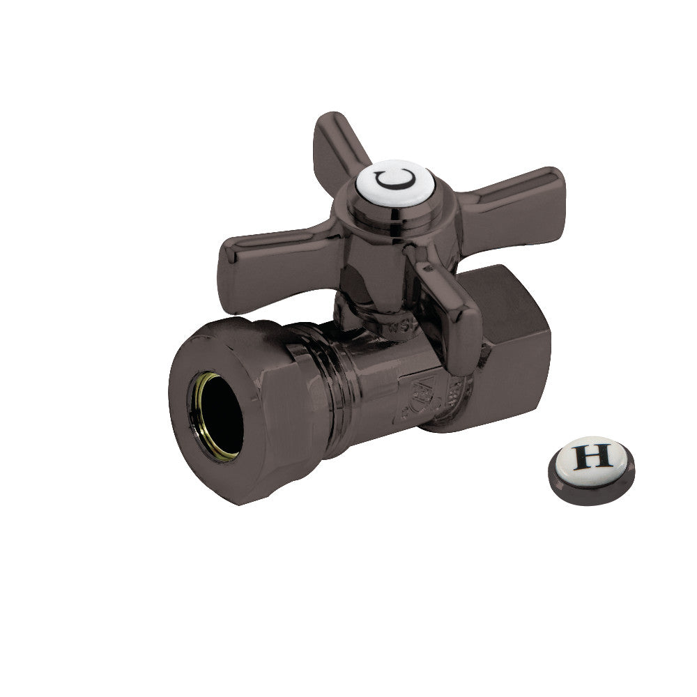 Kingston Brass CC44155ZX 1/2" FIP X 1/2" or 7/16" Slip Joint Straight Stop Valve, Oil Rubbed Bronze - BNGBath