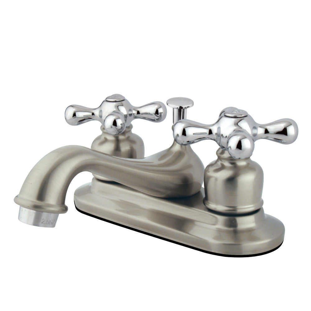 Kingston Brass GKB607AX 4 in. Centerset Bathroom Faucet, Brushed Nickel/Polished Chrome - BNGBath