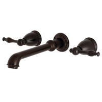 Thumbnail for Kingston Brass KS7025NL Naples 2-Handle Wall Mount Roman Tub Faucet, Oil Rubbed Bronze - BNGBath