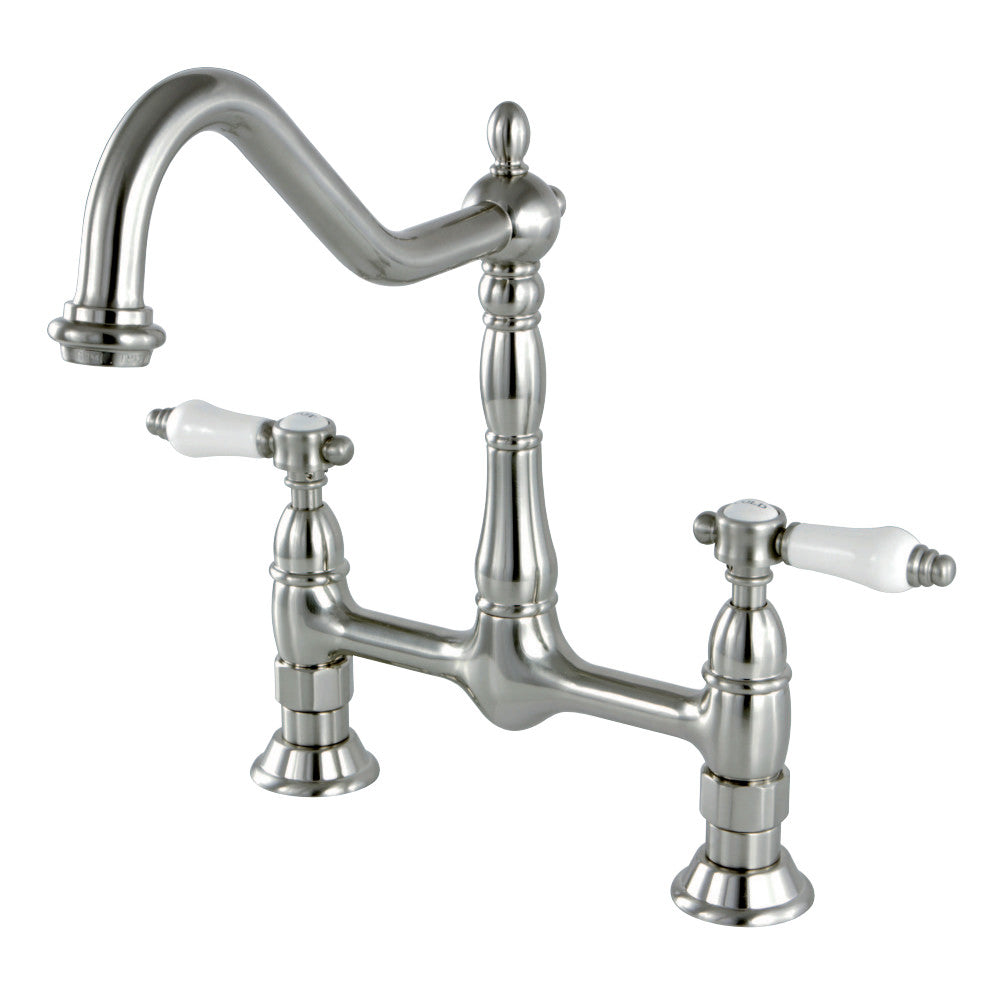 Kingston Brass KS1178BPL Bel-Air Bridge Kitchen Faucet, Brushed Nickel - BNGBath