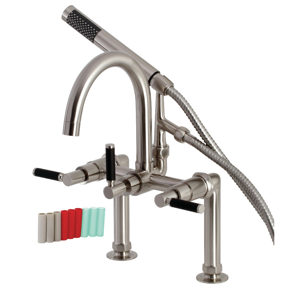 Aqua Vintage AE8108DKL Kaiser 7-Inch Deck Mount Clawfoot Tub Faucet, Brushed Nickel - BNGBath