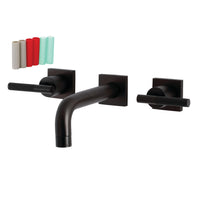 Thumbnail for Kingston Brass KS6125CKL Ksiser Two-Handle Wall Mount Bathroom Faucet, Oil Rubbed Bronze - BNGBath