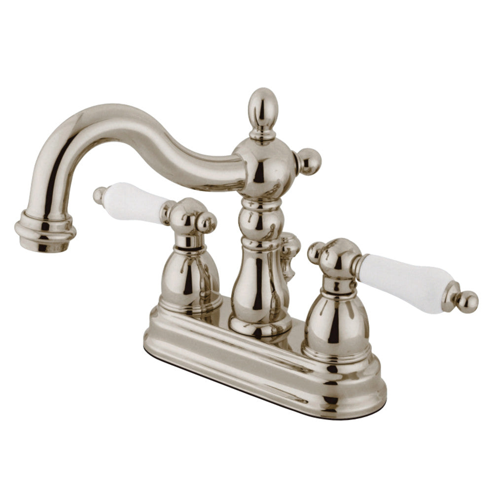 Kingston Brass KB1606PL Heritage 4 in. Centerset Bathroom Faucet, Polished Nickel - BNGBath