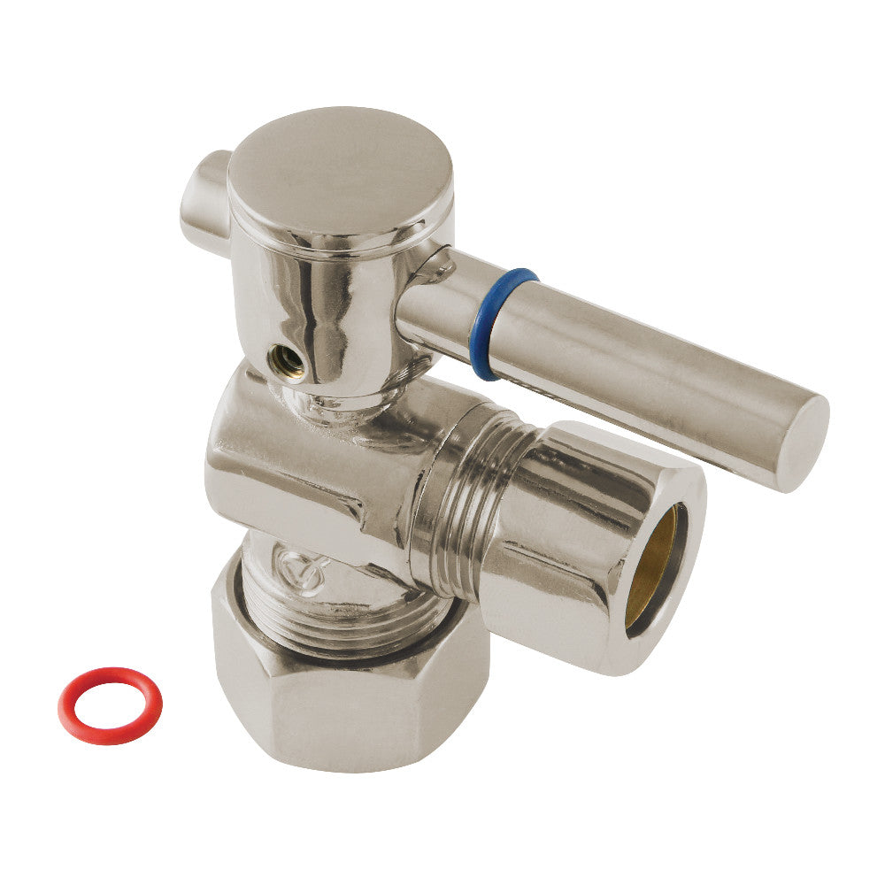 Kingston Brass CC54408DL 5/8" OD Comp X 1/2" OD Comp Angle Stop Valve, Brushed Nickel - BNGBath