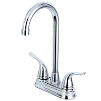 Thumbnail for Kingston Brass KB2491YL Two Handle 4-inch Centerset Bar Faucet, Polished Chrome - BNGBath