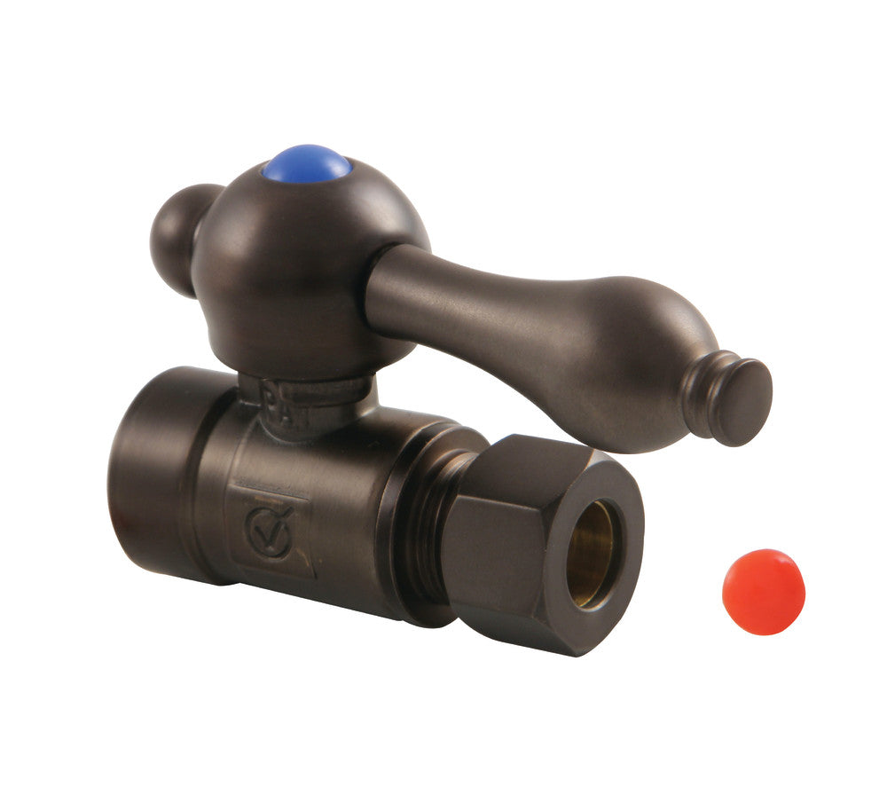 Kingston Brass CC43255 1/2" Sweat X 3/8" O.D. Comp Straight Shut-Off Valve, Oil Rubbed Bronze - BNGBath