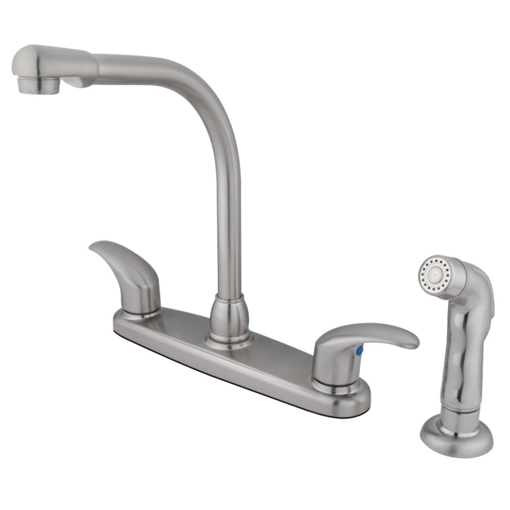 Kingston Brass KB718LLSP 8-Inch Centerset Kitchen Faucet, Brushed Nickel - BNGBath