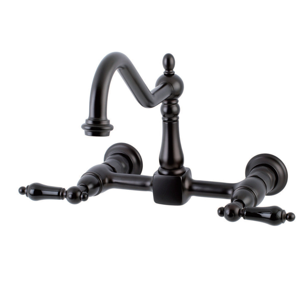 Kingston Brass KS1245PKL Duchess Two-Handle Wall Mount Bridge Kitchen Faucet, Oil Rubbed Bronze - BNGBath