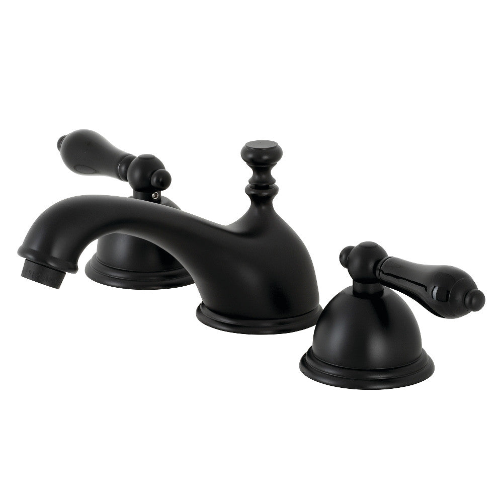 Kingston Brass KS3960PKL Duchess Widespread Bathroom Faucet with Brass Pop-Up, Matte Black - BNGBath