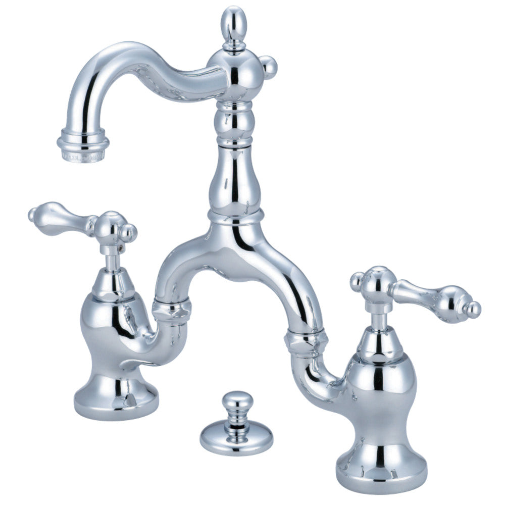 Kingston Brass KS7971AL English Country Bathroom Bridge Faucet, Polished Chrome - BNGBath