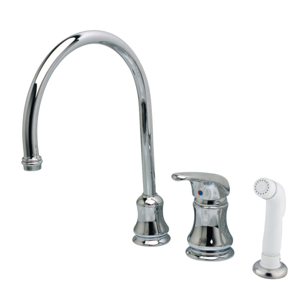 Kingston Brass KS821C Single-Handle Widespread Kitchen Faucet, Polished Chrome - BNGBath