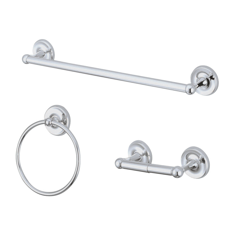 Kingston Brass BAK31248C Victorian 3-Piece Bathroom Accessory Set, Polished Chrome - BNGBath