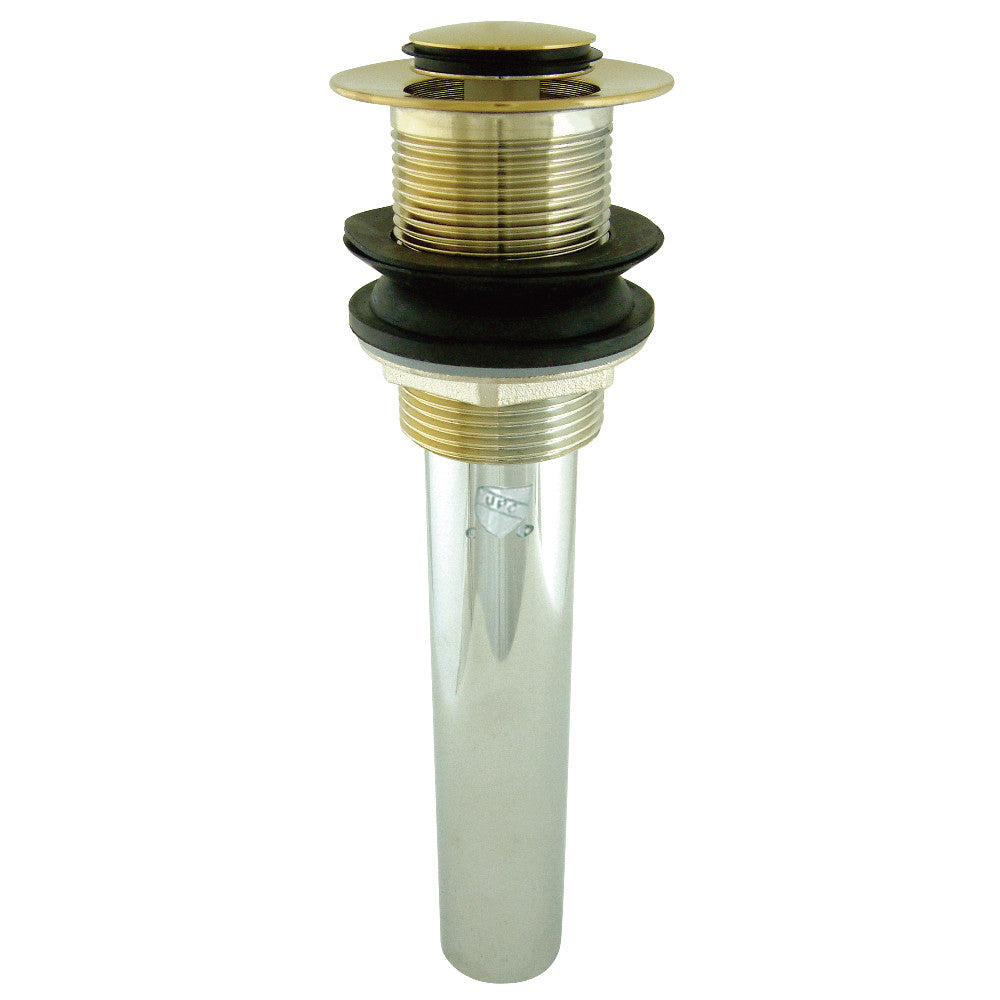 Kingston Brass EV8002 Push Pop-Up Drain without Overflow Hole, 22 Gauge, Polished Brass - BNGBath