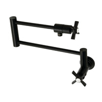 Thumbnail for Kingston Brass KS4100ZX Millennium Wall Mount Pot Filler, Matte Black - BNGBath