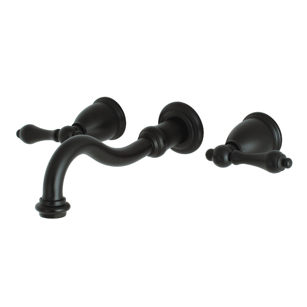 Kingston Brass KS3020AL Restoration Two-Handle Wall Mount Tub Faucet, Matte Black - BNGBath