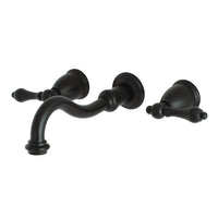 Thumbnail for Kingston Brass KS3020AL Restoration Two-Handle Wall Mount Tub Faucet, Matte Black - BNGBath