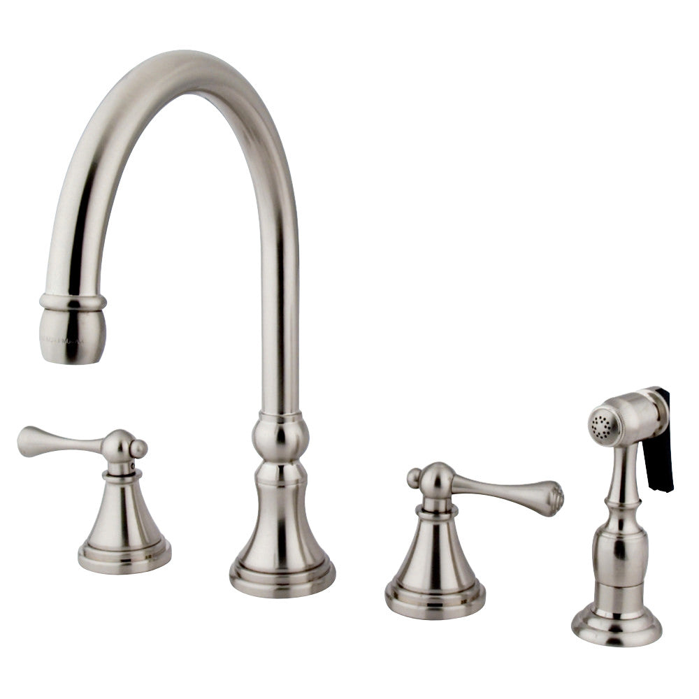 Kingston Brass KS2798BLBS Widespread Kitchen Faucet, Brushed Nickel - BNGBath