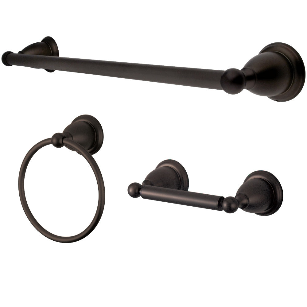 Kingston Brass BAK175248ORB Heritage 3-Piece Bathroom Accessory Set, Oil Rubbed Bronze - BNGBath