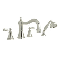 Thumbnail for Perrin & Rowe Georgian Era 4-Hole Deck Mount Column Spout Tub Filler with Handshower - BNGBath