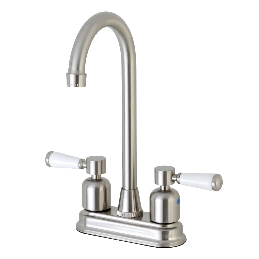 Kingston Brass Paris FB498DPL 4" Centerset High-Arch Spout Bar Faucet, Brushed Nickel - BNGBath